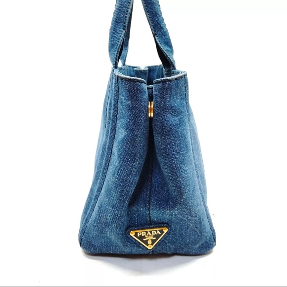 Prada Tote Bag  Blue Denim - Picture 2 of 12